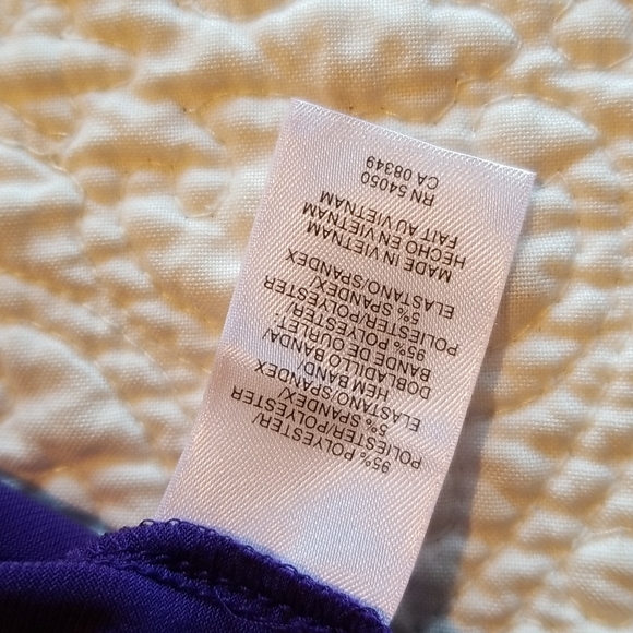 NWT size 6 Jones New York animal print. Dress purple accents gray tone priny - Picture 6 of 8